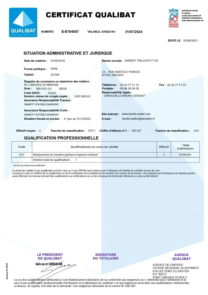 certificat Qualibat